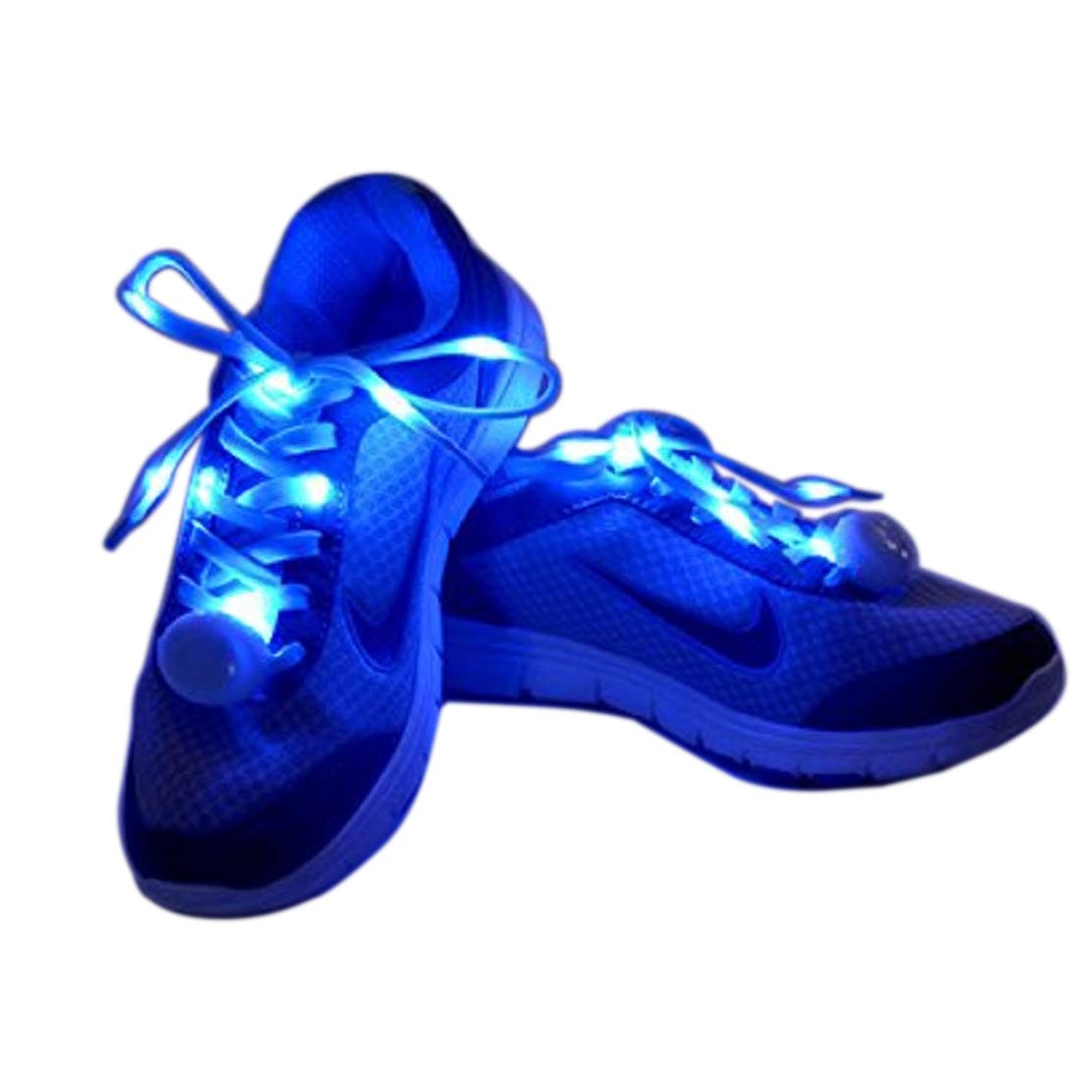 Flammi LED Nylon Shoelaces Light Up Glow in the Dark for Party Dancing Skating (Blue)