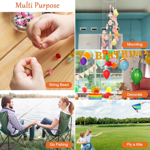 Clear Fishing Line Wire 755 ft, Invisible Monofilament Fishing Line Wire, Nylon String for Hanging Balloons Garland Crafts...