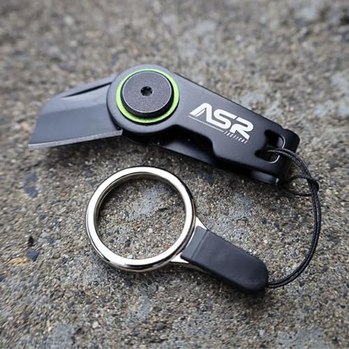 ASR Tactical Micro Zipper Folding Pocket Knife EDC Escape Survival Tool, Titanium Grey