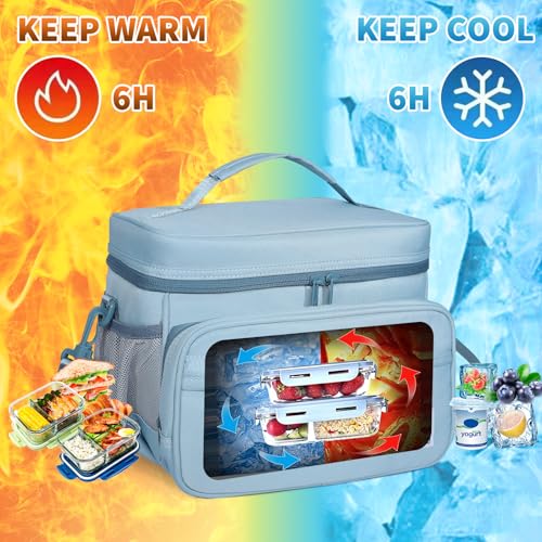 NOL Natural Organic Lifestyle Fully-Insulated Lunch Bags for Women & Men, Lightweight Nylon Cooler Bag for Adult Meal with...