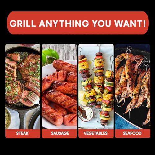 Rolling Grilling Baskets (2 PCS) - 360° Heavy Duty Stainless Steel BBQ Basket, Complete Set for Outdoor Cooking and Party