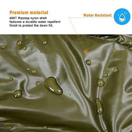 MT Ultralight Down Sleeping Bag 41-68 Degree F 400 Fill Power 3 Seasons - 1.5lbs Compact Portable Waterproof Camping Sleep...
