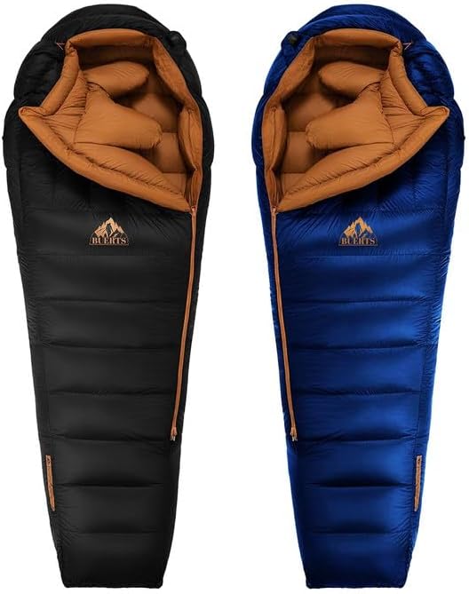 Down Backpacking Sleeping Bag for Cold Weather 20°F to -11°F, XXL Large Ultralight Sleeping Bag Ideal for Adults Camping, ...