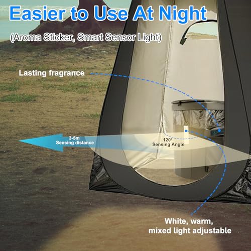 Brarvagur Upgrade XXL Portable Toilet Camping for Adults,17.5" Foldable Camping Toilet Portable, Portative Travel Toilet w...