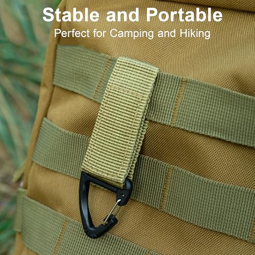 Tactical Key Ring Chain, D-Ring Snap Clip Carabiner, Multifunction Keychain Webbing Belt Holder 4PCS, Gear Hook for Hiking...