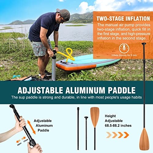 WOOWAVE Inflatable Stand Up Paddle Board 11'6"X31'5" X6" Extra Wide Non-Slip Deck Sup with Premium Accessories Including H...