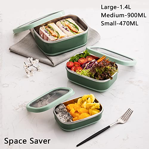Lille Home Leak Proof Steel Food Containers - Snack Stainless Steel Containers - Ideal for Educational Settings & Daycare...
