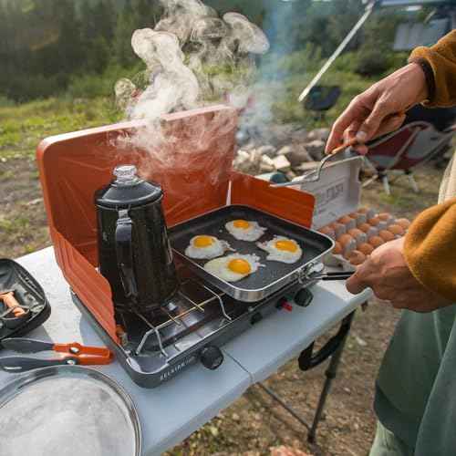 GSI Outdoors Bugaboo High-Performance Ceramic Coated 10" Square Fry Pan with SureLock¢â Folding Handle