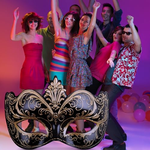 Beeveer 4.4 ft Masquerade Mask Cardboard Cutout Stand-up Life Size Mardi Gras Masquerade Ball Party Decoration Backdrop Ph...
