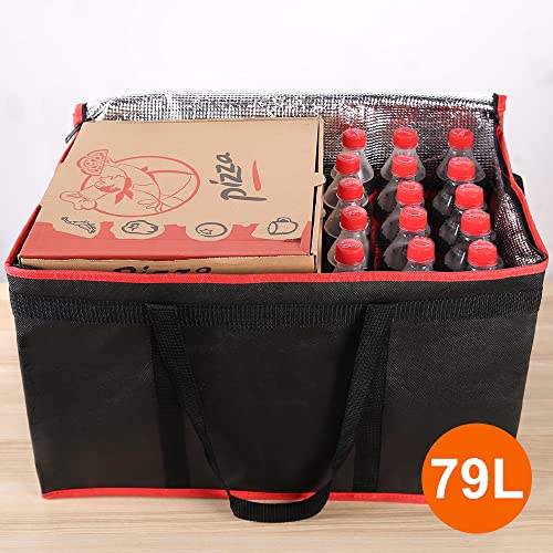 Bodaon Insulated Food Delivery Bag for Hot and Cold Meal, XXX-Large Grocery Tote Insulation Bag for Catering/Drivers, Pizz...