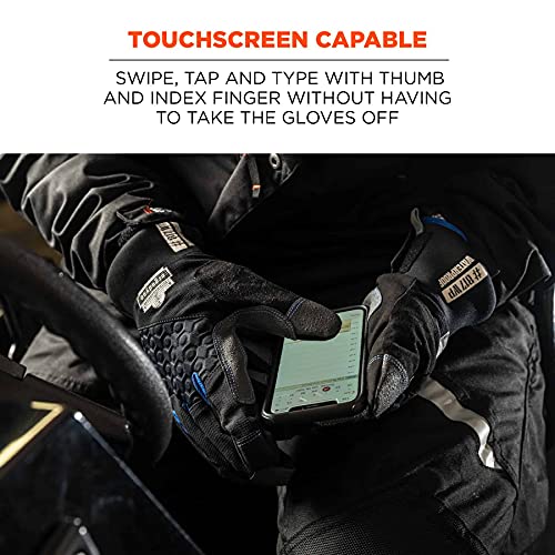 Ergodyne ProFlex 817WP Waterproof Work Gloves, Thermal Insulated, Touchscreen, Reinforced Palms Black, Medium