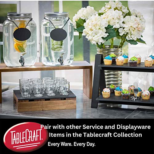 TableCraft BDG3000, 2 Gallon Mason Jar Glass Beverage Dispenser, 7.75" x 10.25" x 12.25", Includes Chrome Plated Faucet, I...