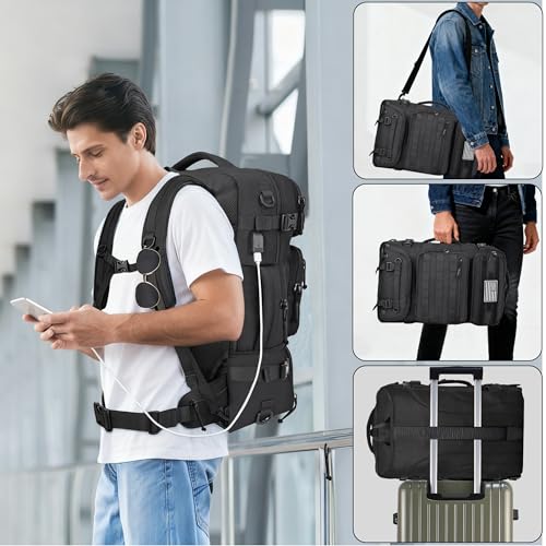 DEYACE 40L Travel Backpack Mens TSA Approved Carry-on Durable Large Weekender Backpack Fits 17.3 Inch Laptop YKK-Zipper AE...