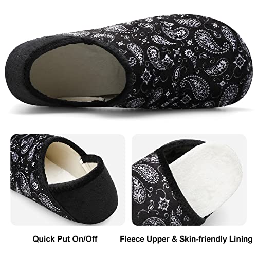 Fires Womens Mens Slippers with Rubber Sole Soft-Lightweight House Slipper Socks Around House Shoes Non Slip Indoor/Outdoor