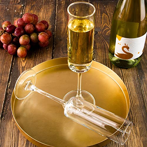 HAKEEMI Champagne Flutes Set of 12, 6 oz Champagne Glasses, Modern Sparkling Wine Glasses