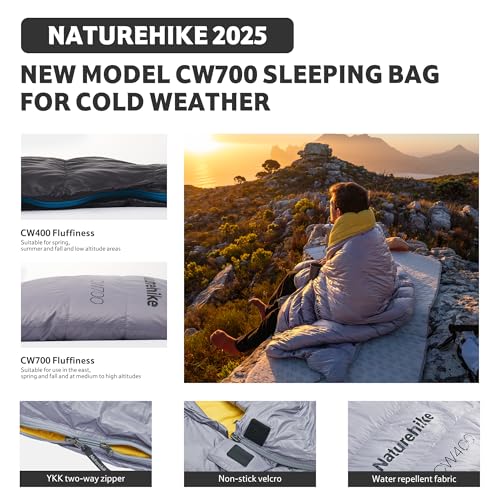 스폰서 광고 - Naturehike 성인용 0도 초경량 다운 침낭, 650 필 파워, RDS 다운 기능이 있는 배낭여행 추운 날씨용 침낭, 캠핑, 하이킹용 -16.7°C/-7.8°C(-4°F) 침낭