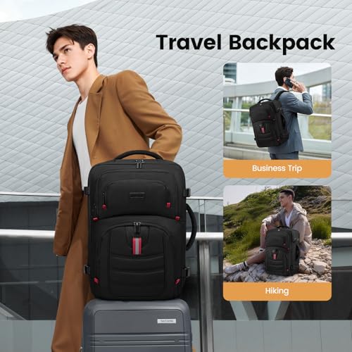 LOVEVOOK 50L Travel Backpack for Men, Airline Approved Carry On Luggage with 3 Packing Cubes, TSA Overnight Bags, Waterpro...