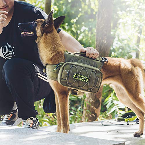OneTigris Dog Backpack for Medium & Large Dogs, Nylon Backpack for Dogs Tactical Pet Backpack with Side Pockets for Hiking...