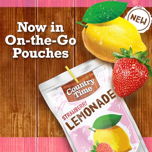 Country Time Ready to Drink Flavored with Other Natural Flavor Drink, 10 Pouches, for School Lunches and On-the-Go Hydrati...