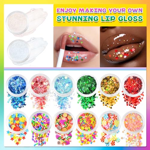 Jcoos Lip Gloss Making Kit, 73PCS Fun Make Your Own Lip Gloss Kit Kids, Beginner, Lipgloss Sets for Girls, DIY Lipstick Se...