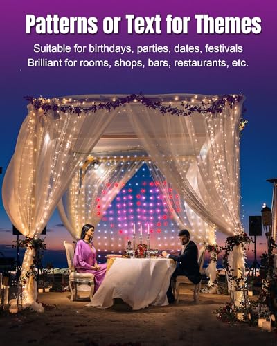 IC ICLOVER Smart Curtain Lights, 6.6FT 400 LED Color Changing Curtain Lights with APP & Remote Control, DIY Hanging Fairy ...