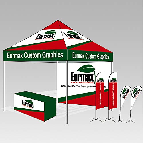 Eurmax USA 10 x 10 Pop up Canopy Commercial Tent Outdoor Party Canopies with 4 Removable Zippered Sidewalls and Roller Bag...