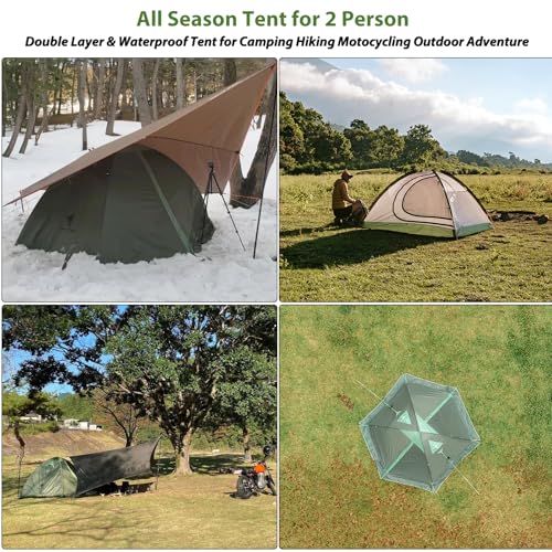 GEERTOP Ultralight 2 Person Backpacking Tent 4 Season Waterproof Camping Tent Double Layer Cold Weather Easy Set Up Tents ...