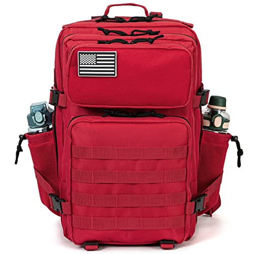 QT&QY 25L/45L Military Tactical Backpack For Men Molle Daypack 3 Day Bug Out Bag Hiking Rucksack With Bottle Holder