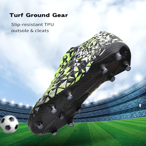 OKPHRA Kids Soccer Cleats Boys Girls Trainning Football Shoes for Little/Big Kid Outdoor Indoor Firm Ground Athletic Turf ...
