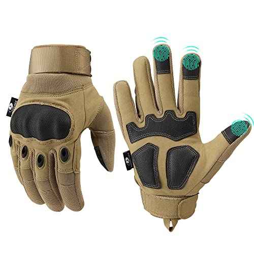 Mossy Oak Tactical Gloves for Men, Touch Screen Airsoft Gloves with Hard Knuckle for Hunting, Paintball, Hiking, Camping