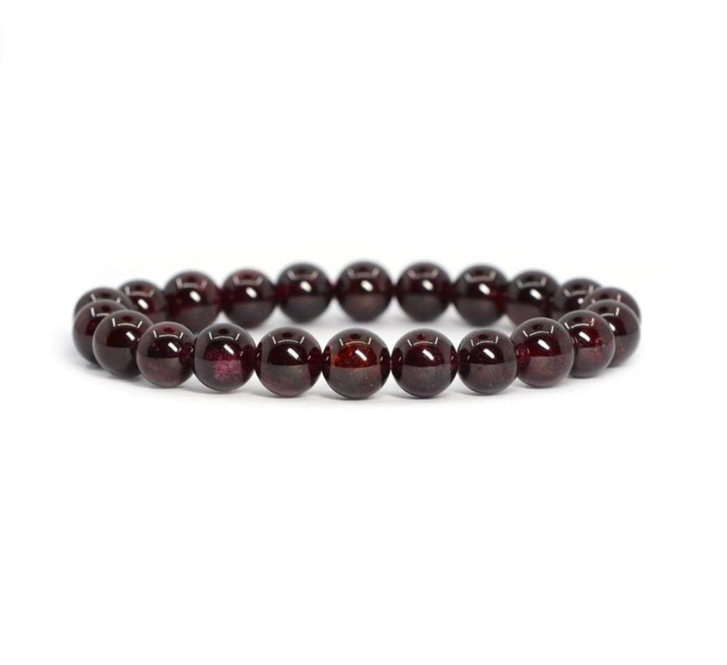 Adabele Real Natural Garnet Gemstone Beaded Bracelet 7 inch Stretch Chakra Healing Crystal Stone Jewelry Women Mom Gift (Unisex)