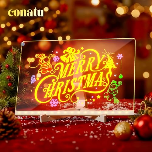 Conatu Acrylic Drawing Board for Kids,Acrylic Dry Erase Light-Up Board with Stand Markers Wipes &Tracing Paper Erasable Re...