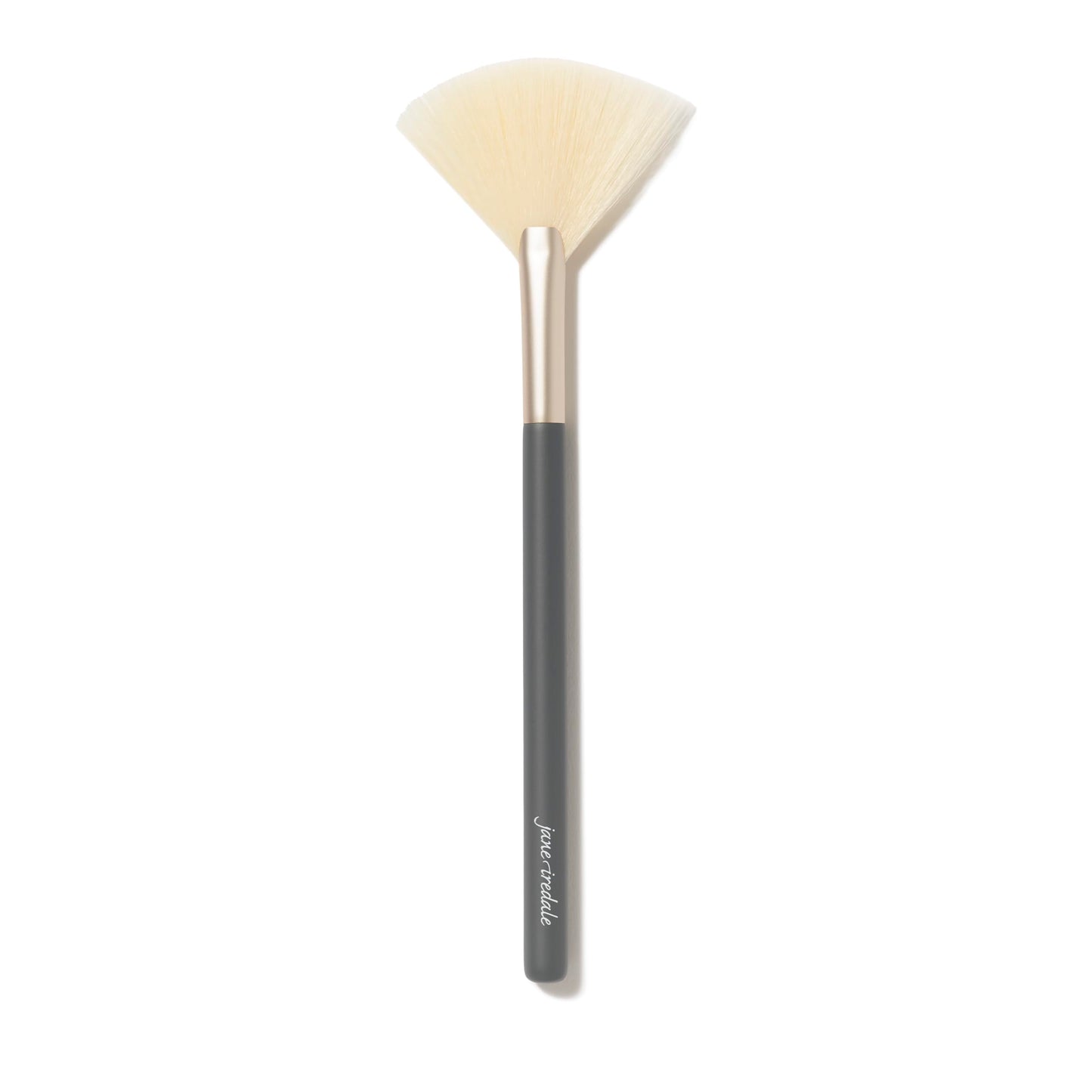 jane iredale Pro Series Fan Brush, Light, Arched Cosmetic Cheek Brush for Soft, Targeted Application of Powder Blush and Bronzer