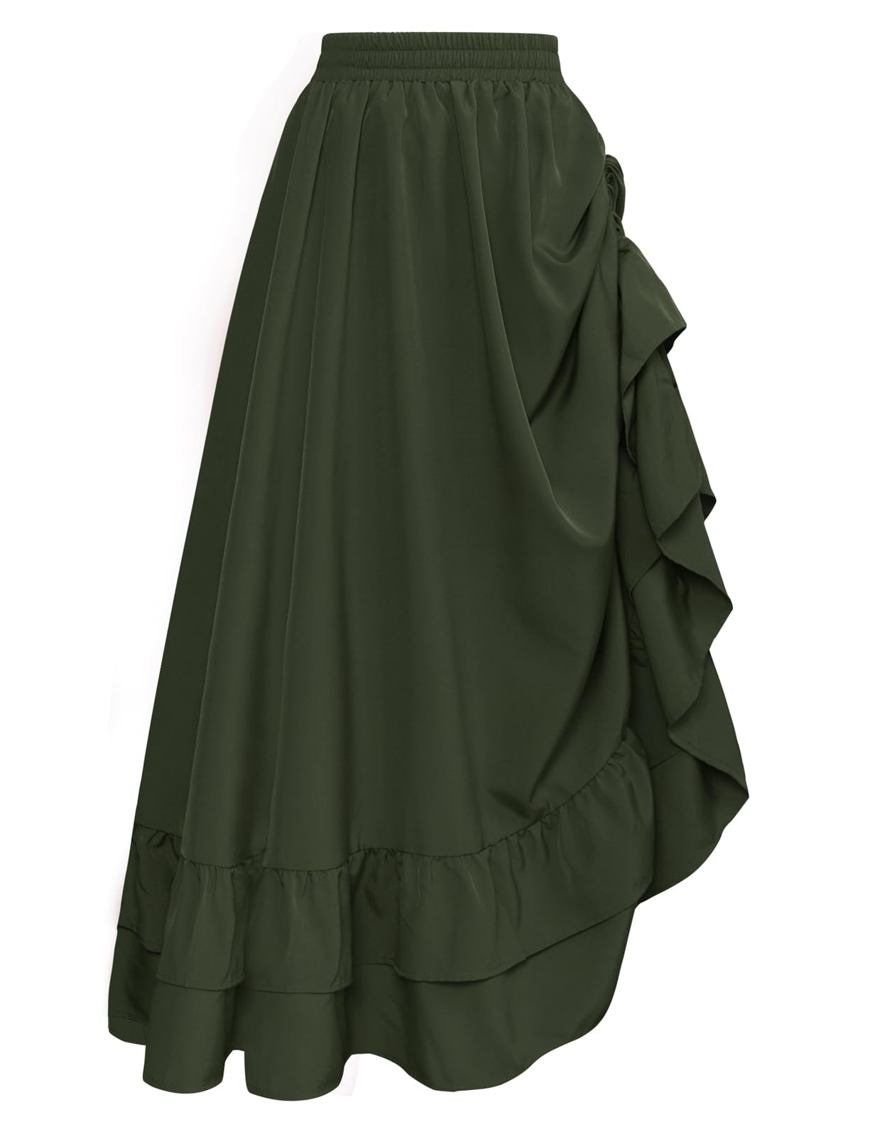 Scarlet Darkness Womens Renaissance Skirt Layered Olive Green Skirt for Ren Faire Olive Green S