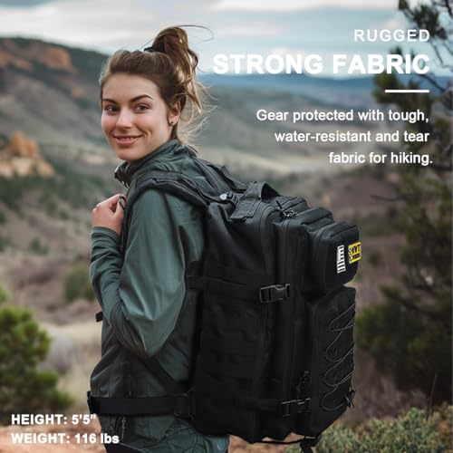 NWT XPEDITION Military Tactical Backpack,Sturdy Work & Molle Laptops Rucksack,Army Pack for Hiking Camping Travel Fishing ...