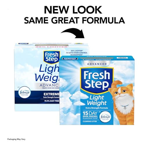 Fresh Step Light Weight Advanced Extreme Cat Litter with Febreze Freshness, Extra Strength Formula Clumping Litter, 25 lb...