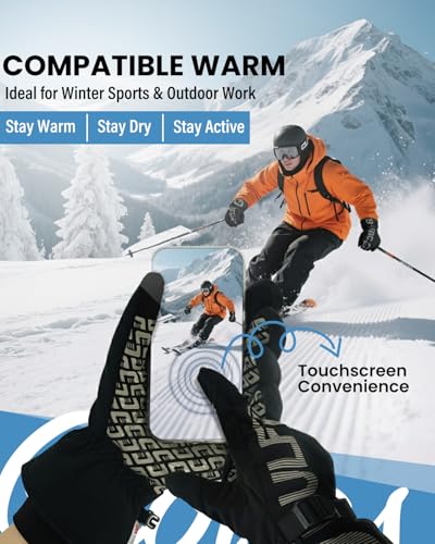 DULFINE 100% Waterproof Winter Work Gloves For Men and Women, High Dexterity Touch Screen For Multipurpose,Excellent Grip