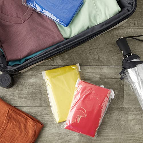 Juvale Disposable Rain Ponchos for Adults - Packable Travel Poncho - Waterproof Hooded Design - Festival Essentials - 50 P...
