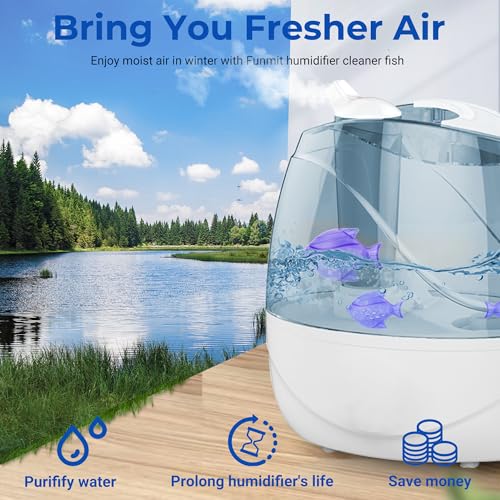 Funmit Humidifier Cleaning Fish, 6 Pack Humidifier Cleaner for Humidifiers and Fish Tanks, Purifies Water, Prevents Hard W...