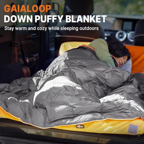 Gaialoop Down Puffy Blanket for Car Camping Outdoor Travel Backpacking, Duck Down Lightweight Portable Soft Warm Cozy Camp...