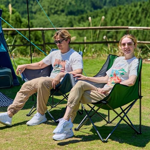 Portal 32" Oversized Padded Camping Chair, Extra Wide Heavy-Duty Folding Chair for Adults with Cup Holder & Carry Bag, Por...