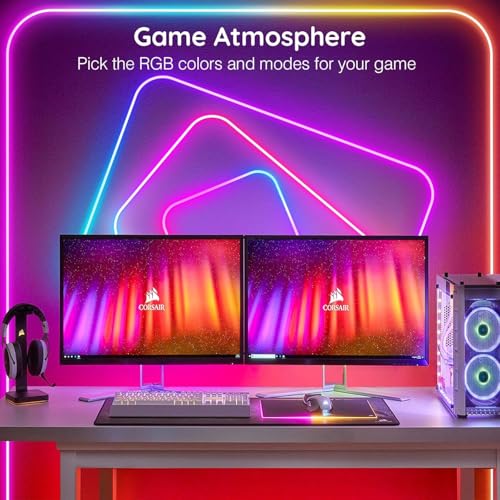 100Ft Neon Rope Lights,Flexible Led Rope Lights Control with App/Remote,Multiple Modes Rope Lights,IP65 Outdoor RGB Led Ne...
