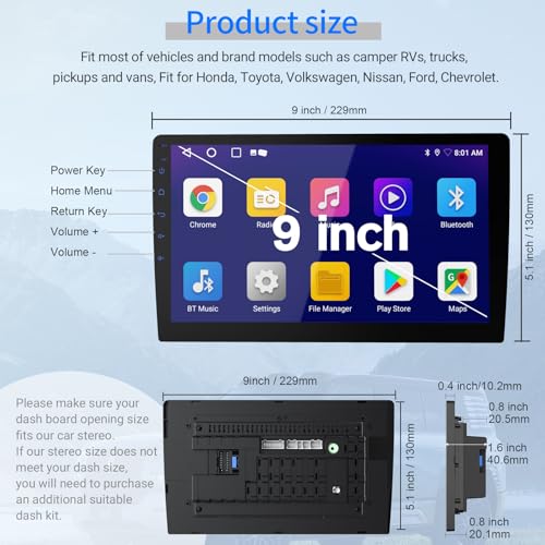 Haudio Wireless Double Din Car Stereo with 9" HD Touchscreen | CarPlay & Android Auto | Backup Camera | Bluetooth GPS Navi...