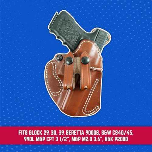 DeSantis Cozy Partner IWB Gun Holster for Concealed Carry - Fits Glock 29, Glock 30, Glock 39, Beretta 9000S, S&W CS40/45, S&W 990L, S&W M&P CPT 9/40, S&W M&P M2.0 3.6", H&K P2000 - Left Hand, Tan