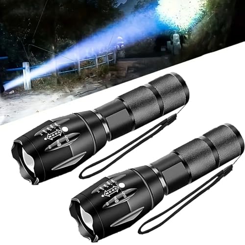 2Pack LED Flashlights High Lumens, 5Mode Tactical Flashlight for Home, Small Flashlights Powerful, Pocket Flashlight Brigh...