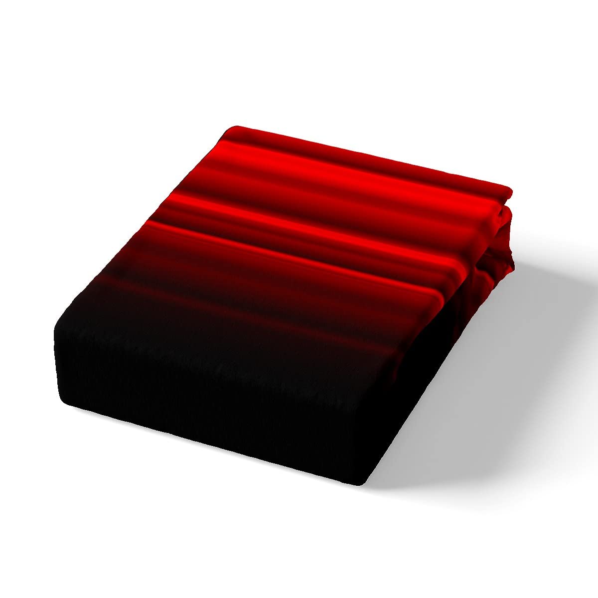 Abstract Ombre Decor Bed Sheets Kids Teens Red and Black Sheet Set Fashion Sheets Girls Boys Room Decor Queen Size,1 Flat Sheet +1 Fitted Sheet+2 Pillowcases,4Pcs Bedding
