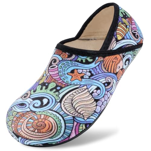 ANLUKE Slipper for Women Men Slipper Socks Fuzzy House Shoes Rubber Sole Slip On Soft-Lightweight Non Slip Indoor/Outdoor