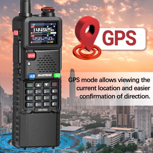 BAOFENG Ham Radio Handheld Long Range 5RH PRO GPS 10W Walkie Talkies NOAA Weather Receiver Two Way Radio Rechargeable 3800...