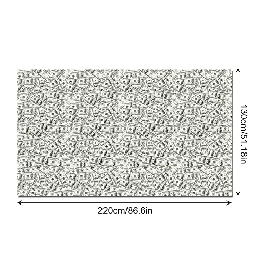 2 PCS Dollar Party Tablecloths, 87" Lx51 W Rectangular Plastic Table Covers, Birthday Party Disposable Tablecloths Party D...
