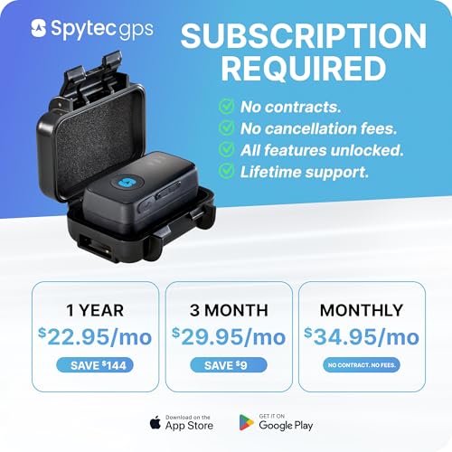 Spytec Atlas GPS Tracker for Vehicles & Kids | Up to 14-Day Battery Life | Waterproof Magnetic Case, Geofencing, Portable ...